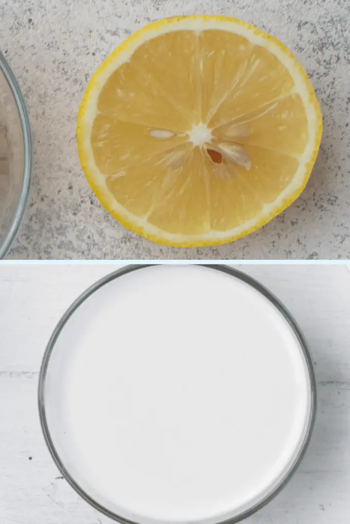Milk and lemon or lime juice