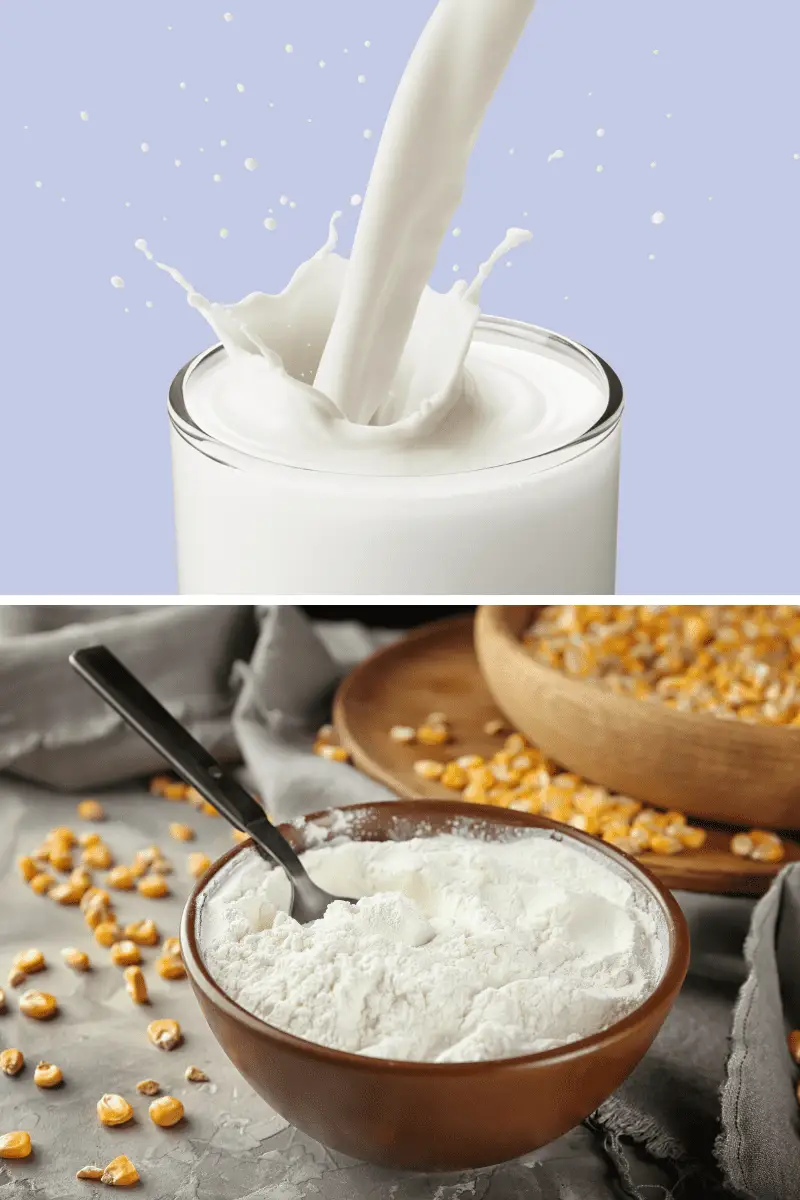 whole milk + cornstarch