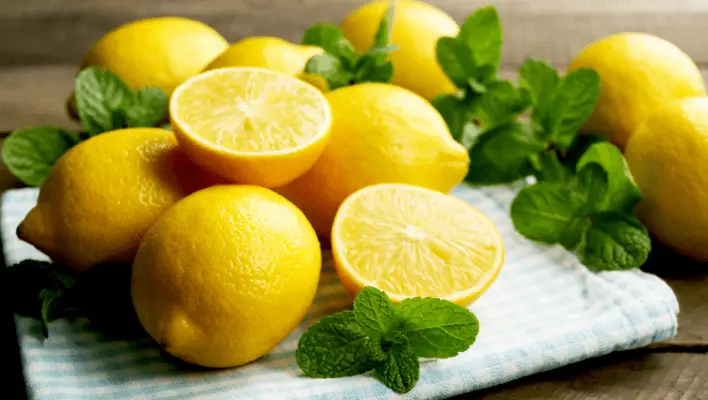 Lemon zest + mint leaves